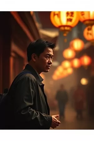 《铁皮月亮》竖版海报，漏雨仓库顶上那扇圆形天窗