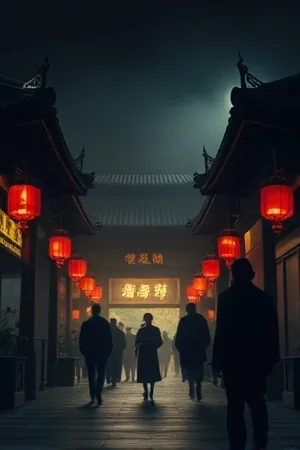 《双生迷局》竖版海报，两面相对镜子中重叠的人影