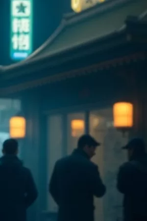《暴雨将至时》竖版海报，压城乌云与被风吹翻的雨伞