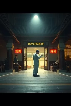 《银河修理铺》竖版海报，堆满零件的小店与星空天花板